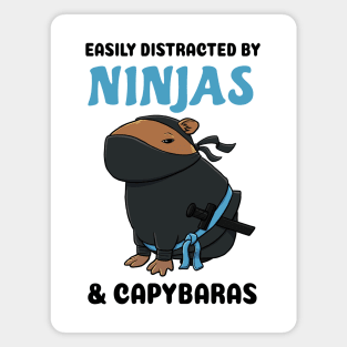 Easily Distracted by Ninjas and Capybaras Magnet